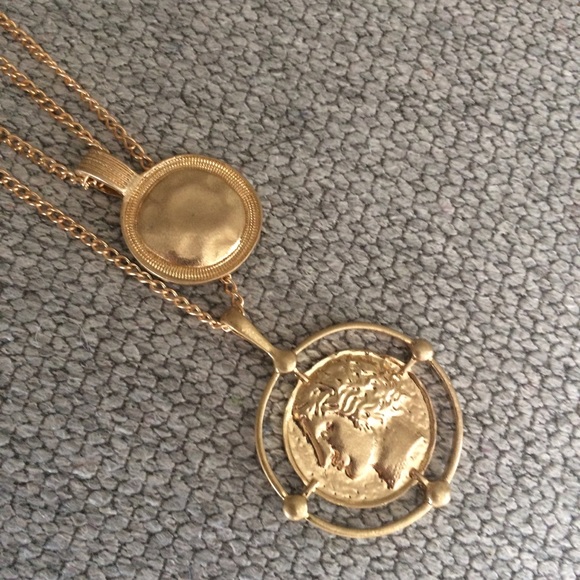 Apollo Coin Gold Layered Necklace - Picture 2 of 6